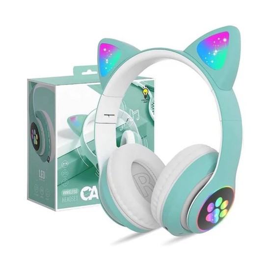 Wireless Headphones STN-28 Cat Ear Green Wireless Headphones STN-28 Cat Ear Green